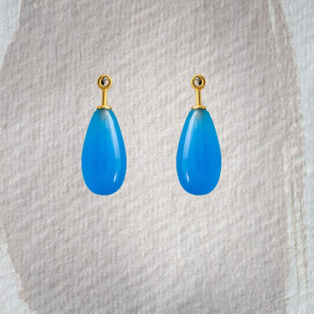 Chalcedon mittelblau Pampel glatt 15x8mm
