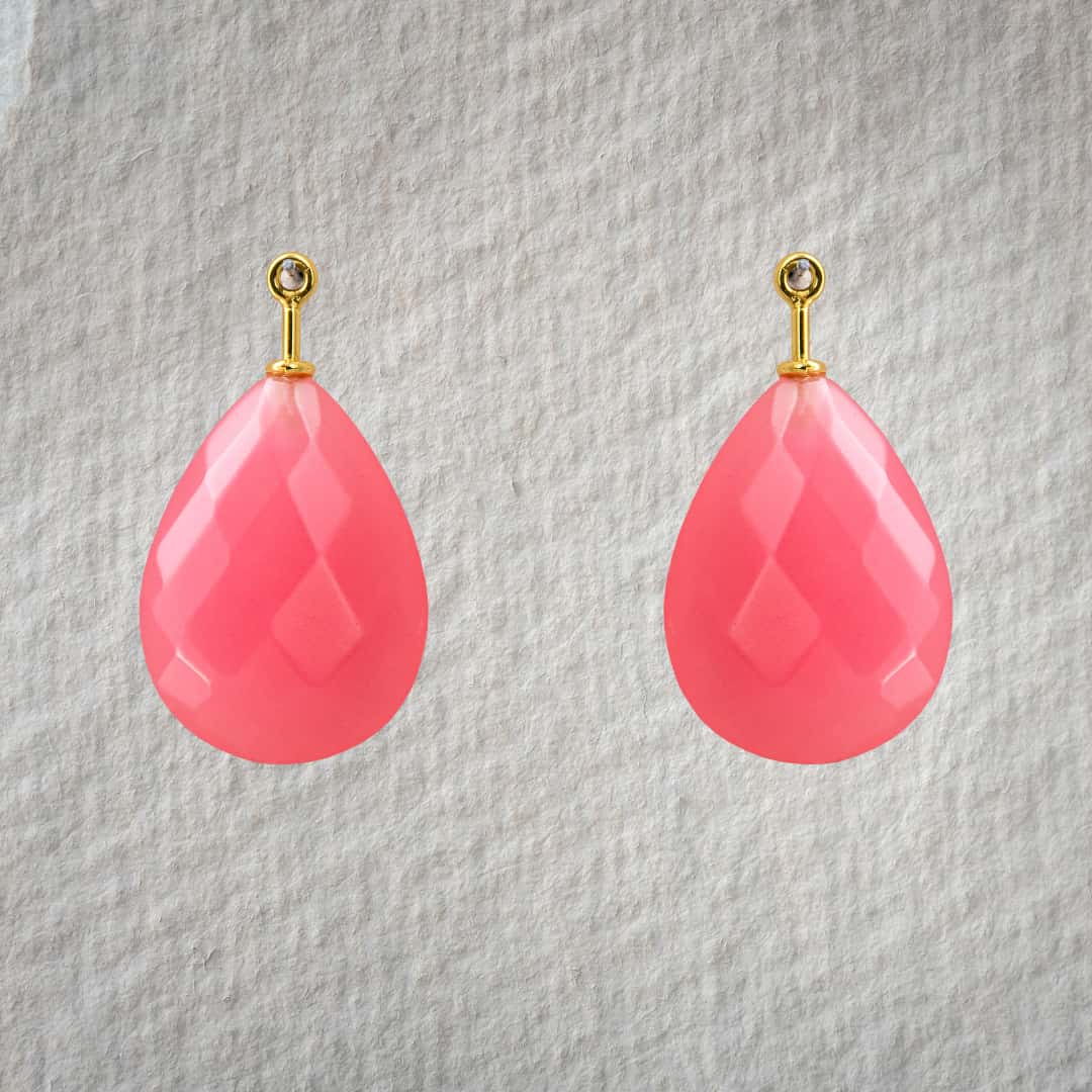 Rek. Chalcedon hot pink Birne Briolett 20x15mm