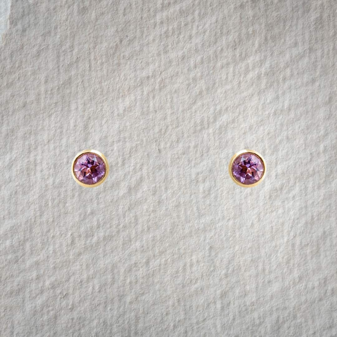 Amethyst Stecker rund 6mm