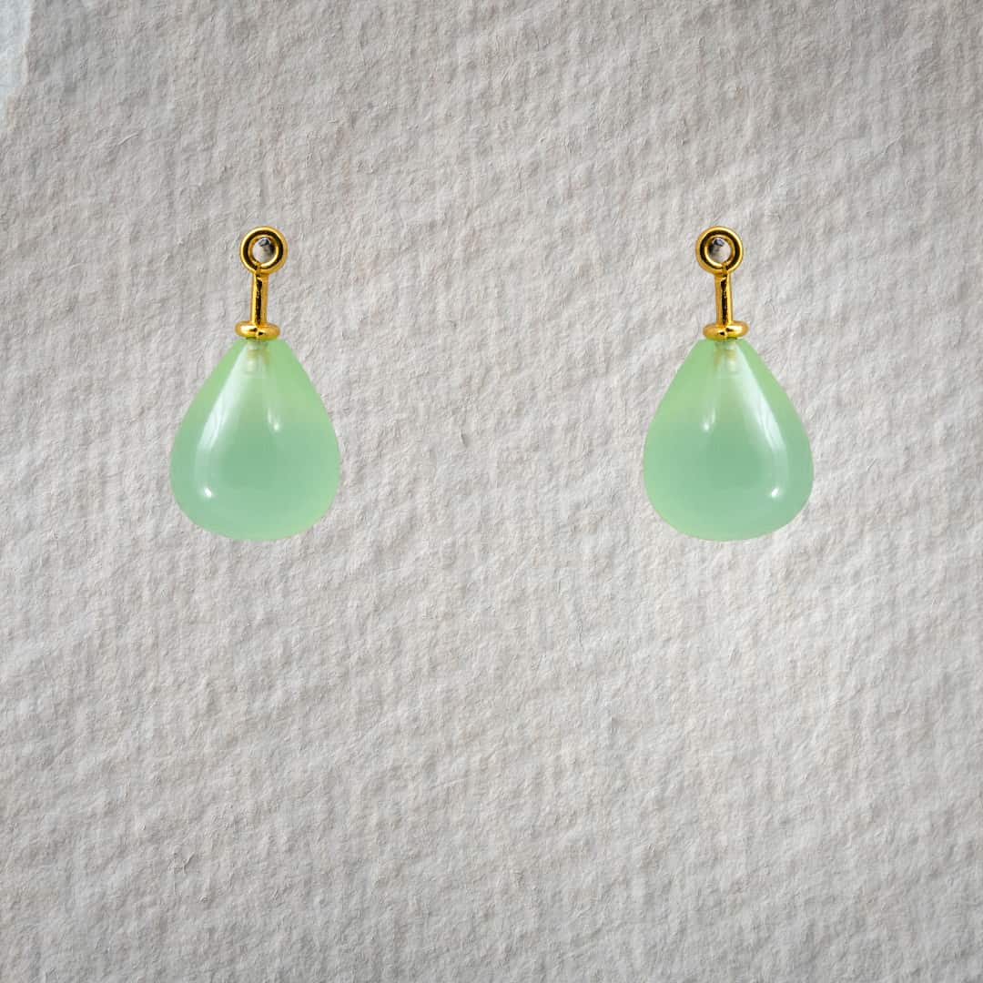 Chalcedon apfelgrün Pampel 12x10mm Unterhänger