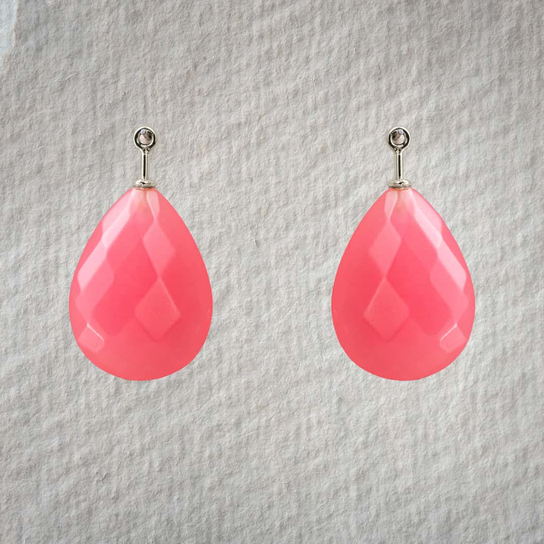 Rek. Chalcedon hot pink Birne Briolett 20x15mm