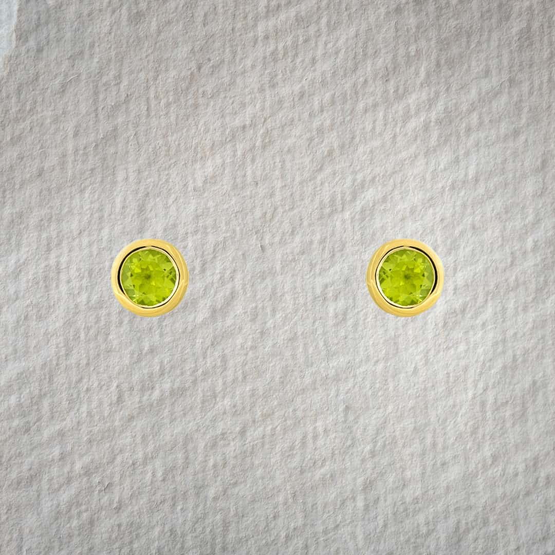Peridot Stecker rund 9mm