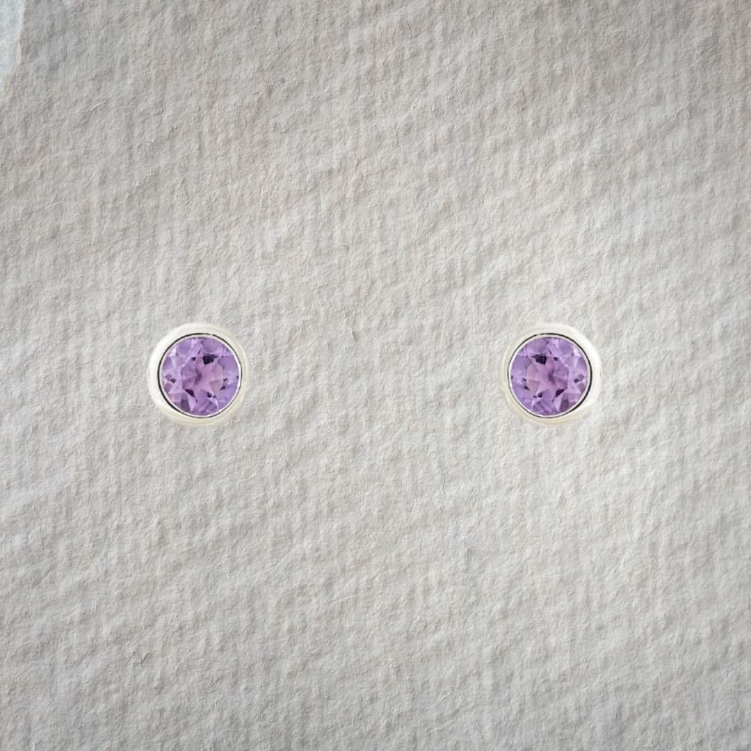 Amethyst Stecker rund 9mm 