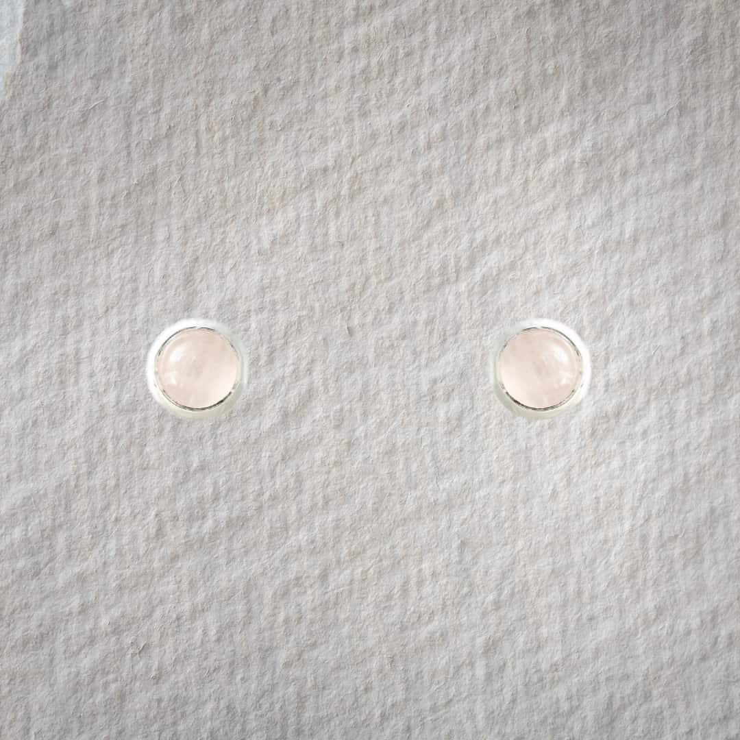 Rosenquarz Stecker rund 8mm