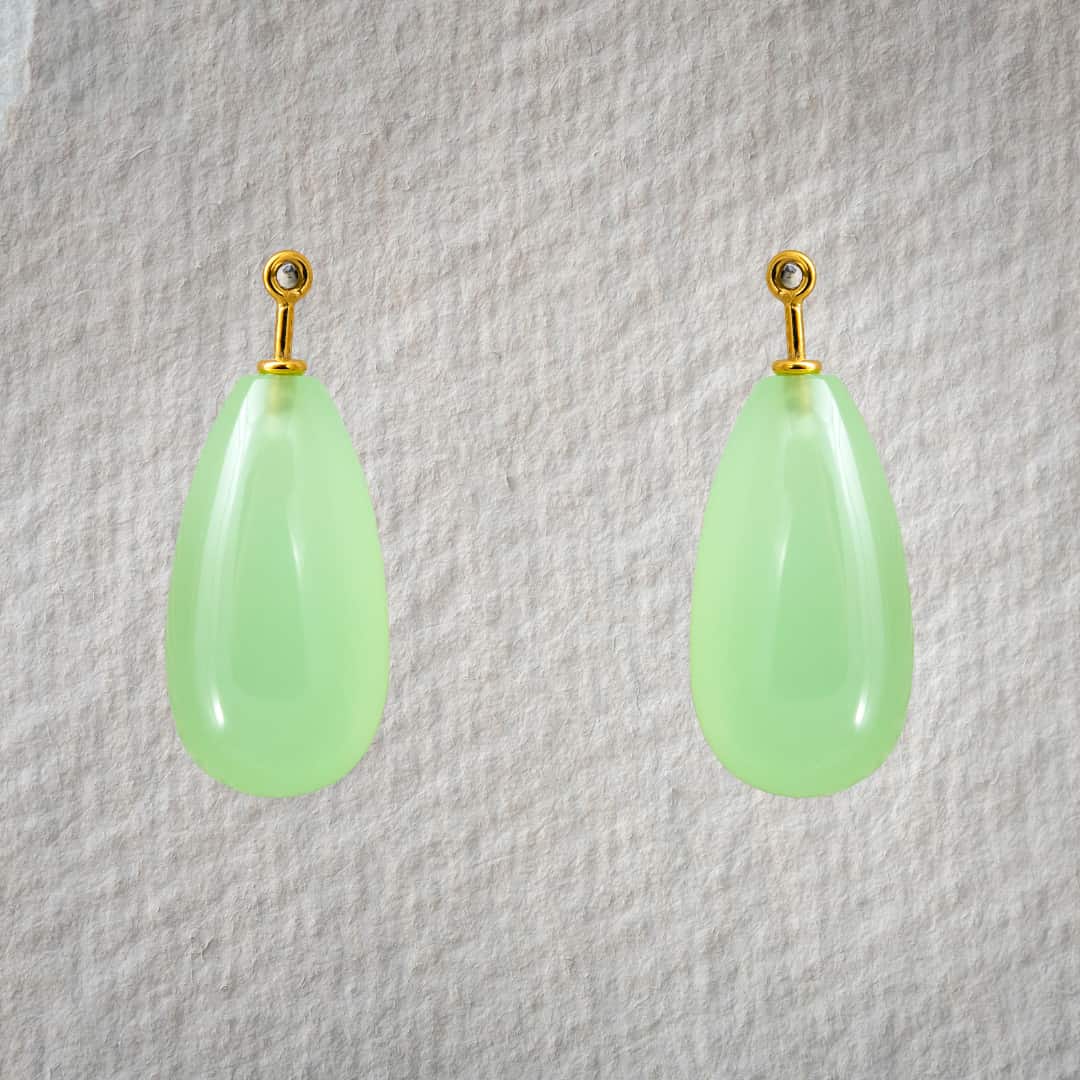 Chalcedon apfelgrün Pampel 22x12mm