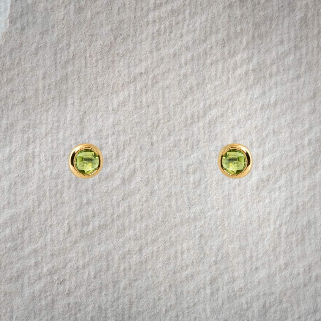 Peridot Stecker rund 6mm