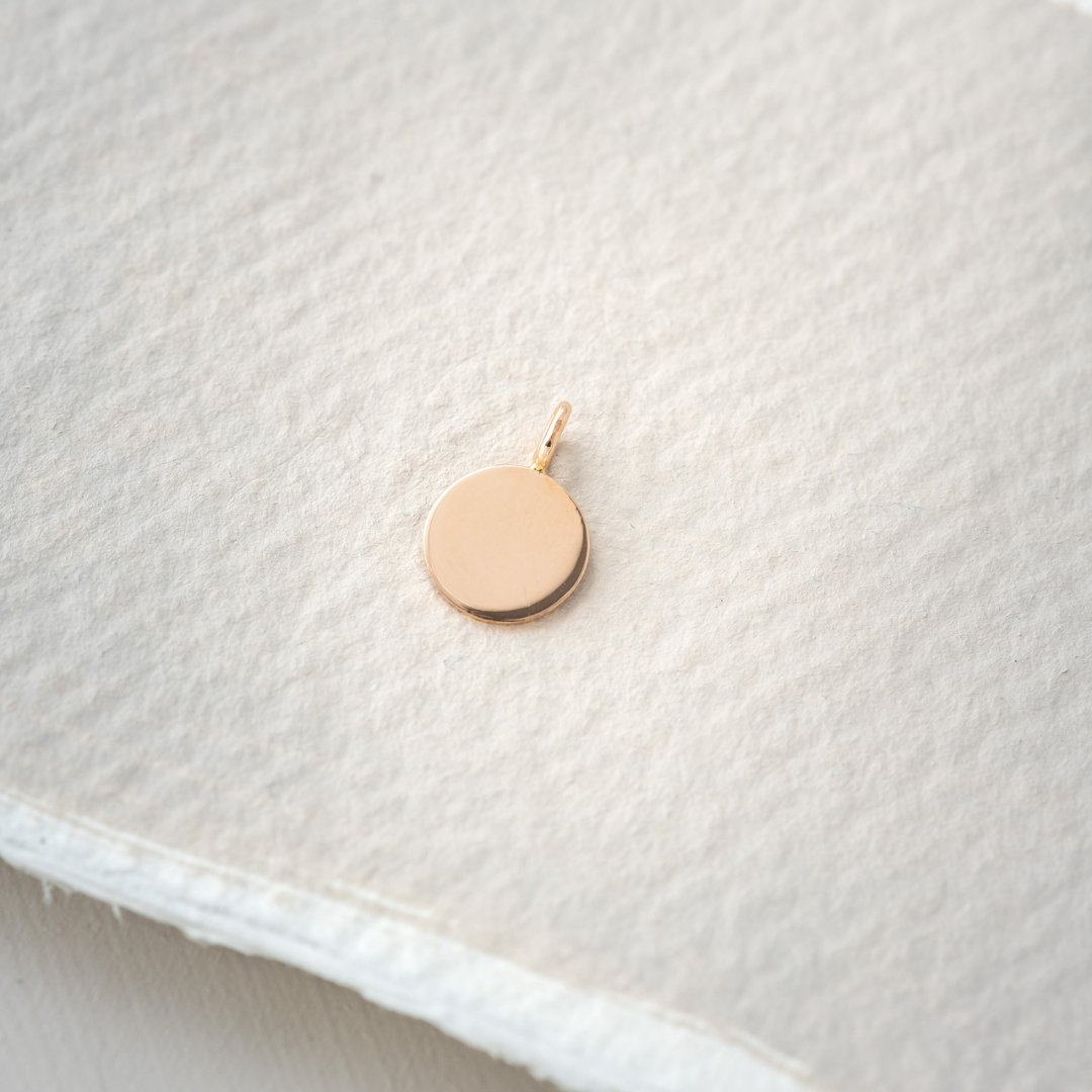 Kettenanhänger Gravurplatte 9mm 585/- Roségold mit Gravur Vorder- & Rückseite