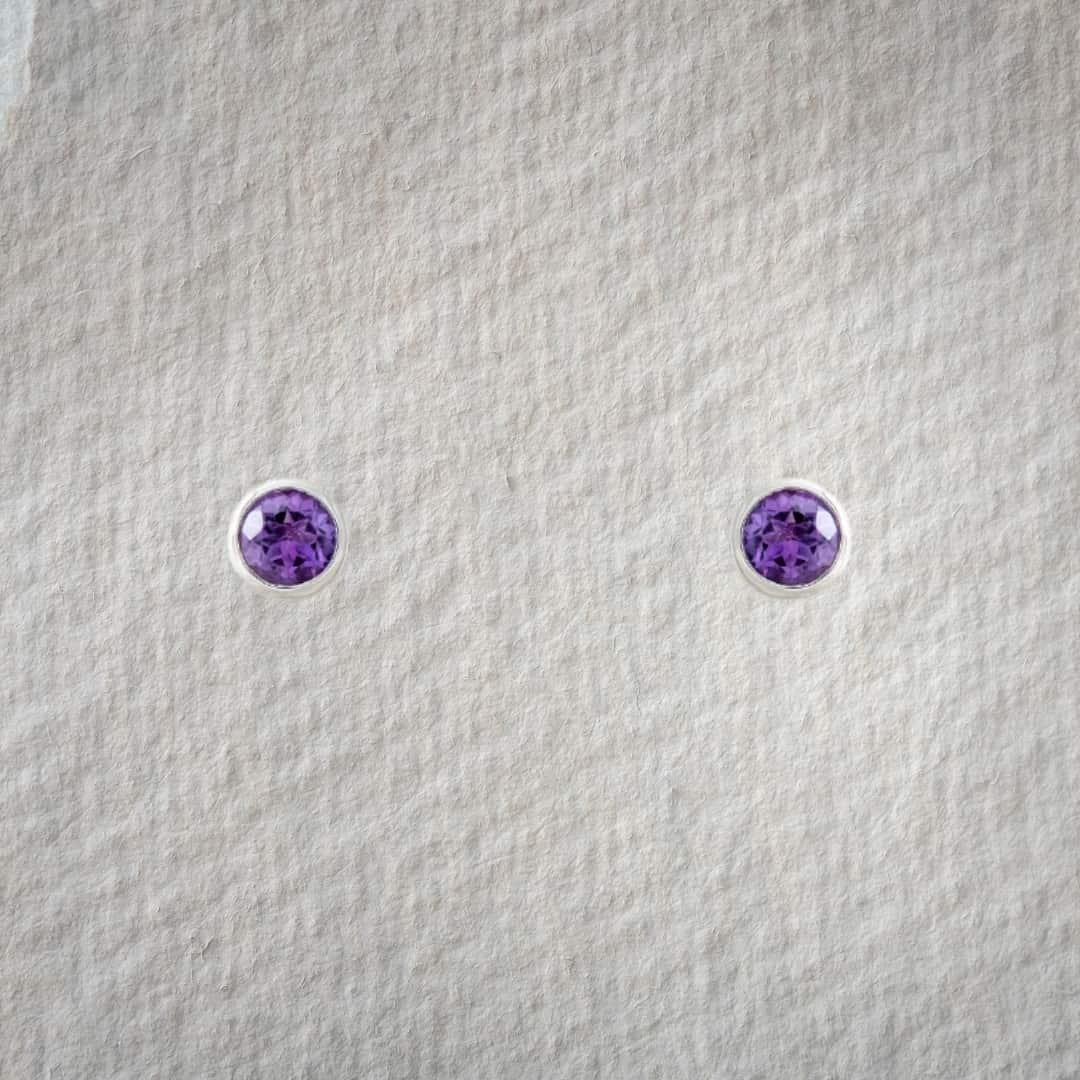 Amethyst Stecker rund 6mm