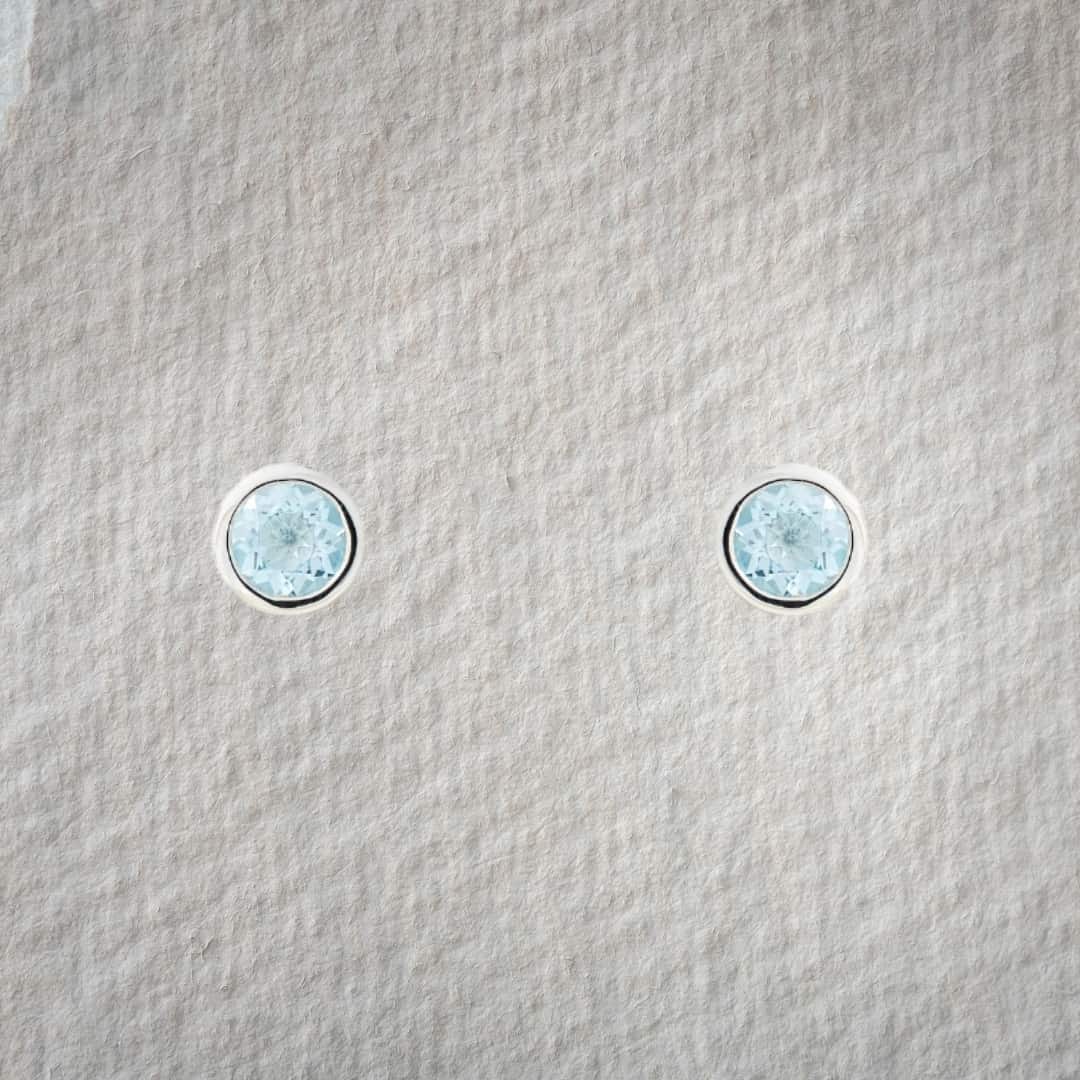 Topas Stecker hellblau rund 9mm