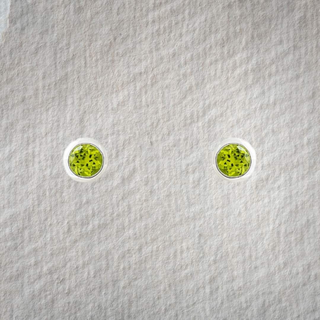 Peridot Stecker rund 9mm