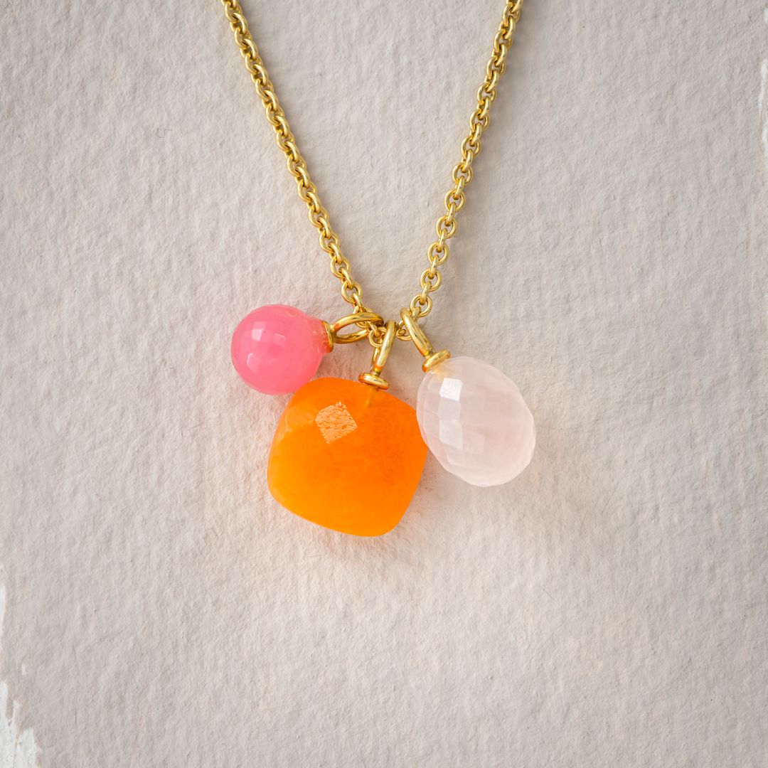 Ketten-Set  pink orange & rosa Ketten-Set  pink orange & rosa